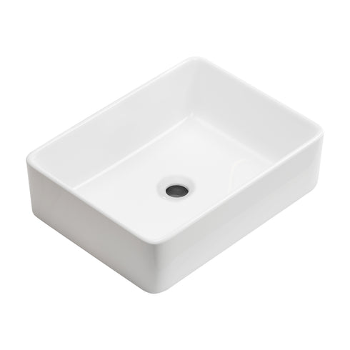 Vessel Sink Rectangle 19 Inch Bathroom Sink,Rectangular Modern Above Counter Bathroom Sinks White 19x15 Inch Porcelain Ceramic Vessel Vanity Sink Art Basin